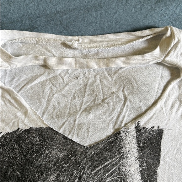 White Graphic Tee with Orange Accent - Picture 2 of 4